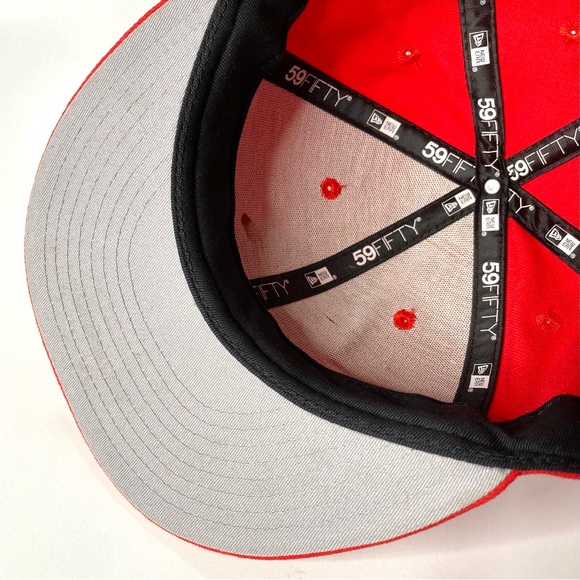 Seattle Sonics Red Fitted New Era 59Fifty Hardwood Classics NBA Hat 7 1/8 - Picture 8 of 15